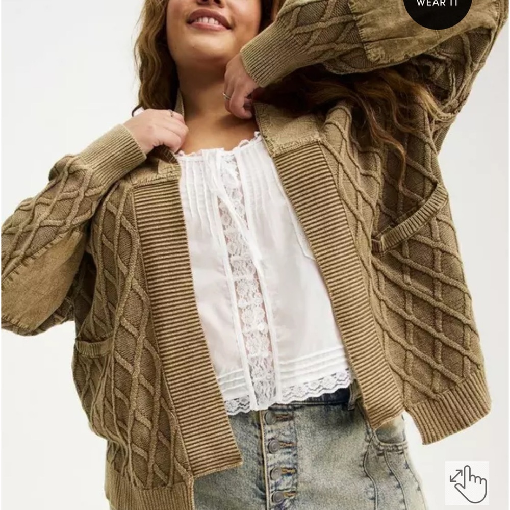 Torrid Taupe Diamond Knit Cardigan - Picture 3 of 7